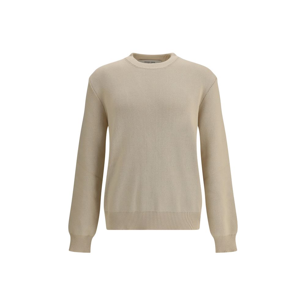 Pull en tricot côtelé beige Golden Goose
