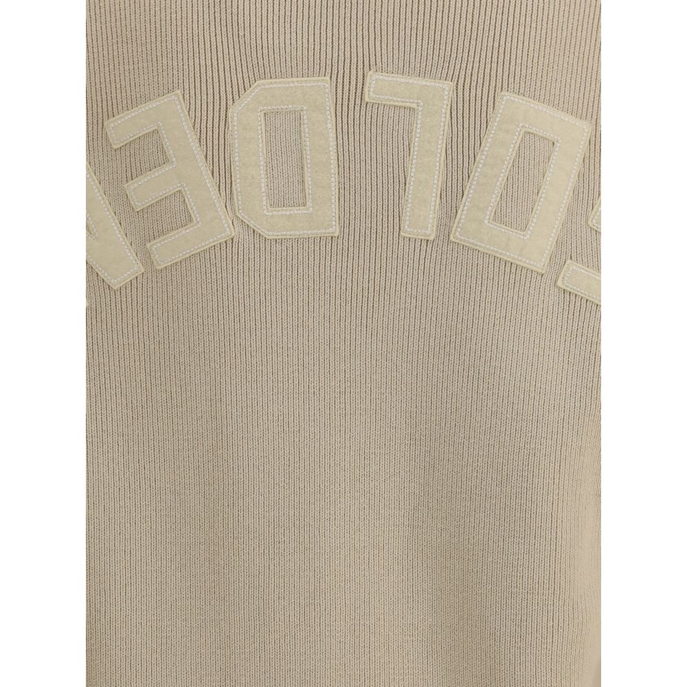 Pull en tricot côtelé beige Golden Goose