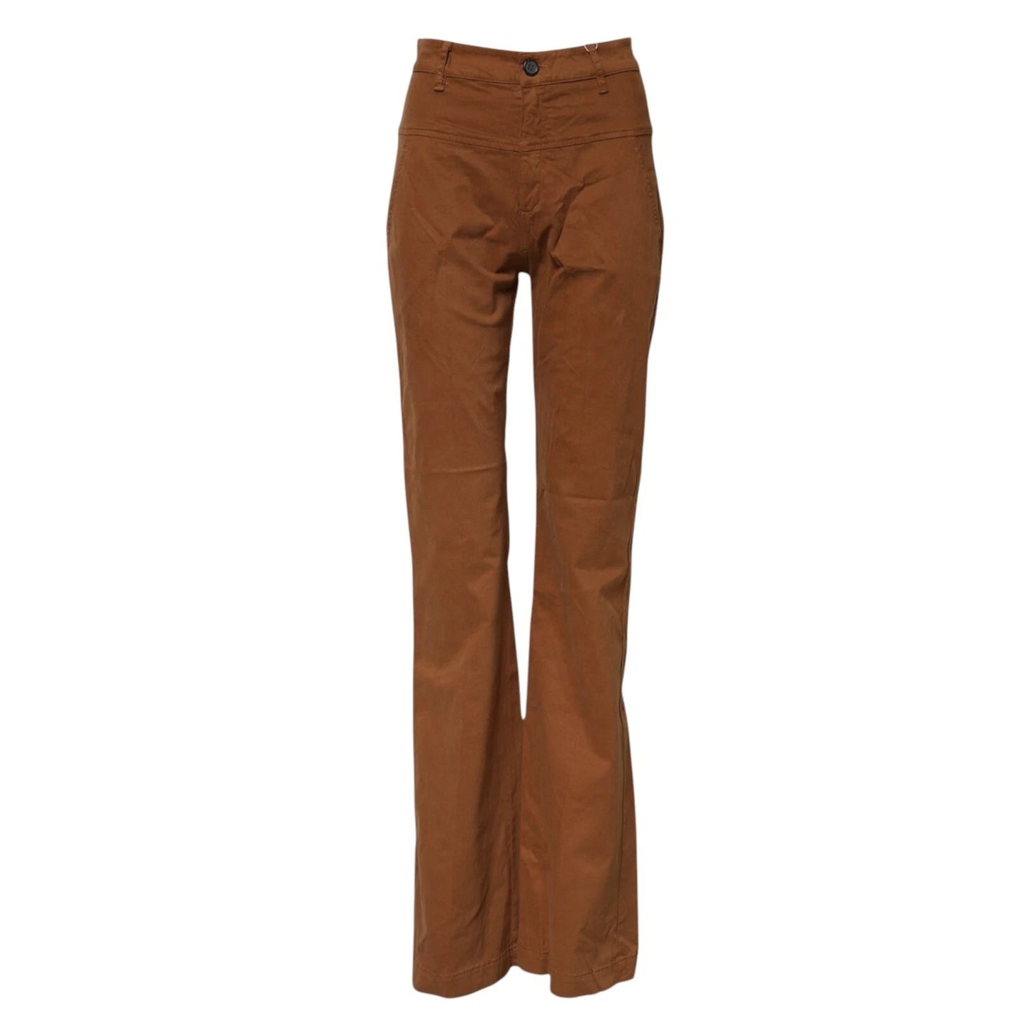 Aniye By Brown broek met hoge taille en wijde pijpen in bruin.