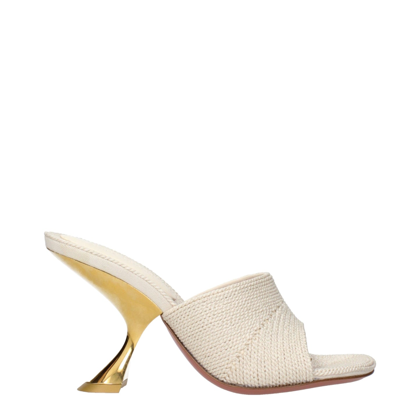 Sandales-nu-pieds en tissu beige Amina Muaddi