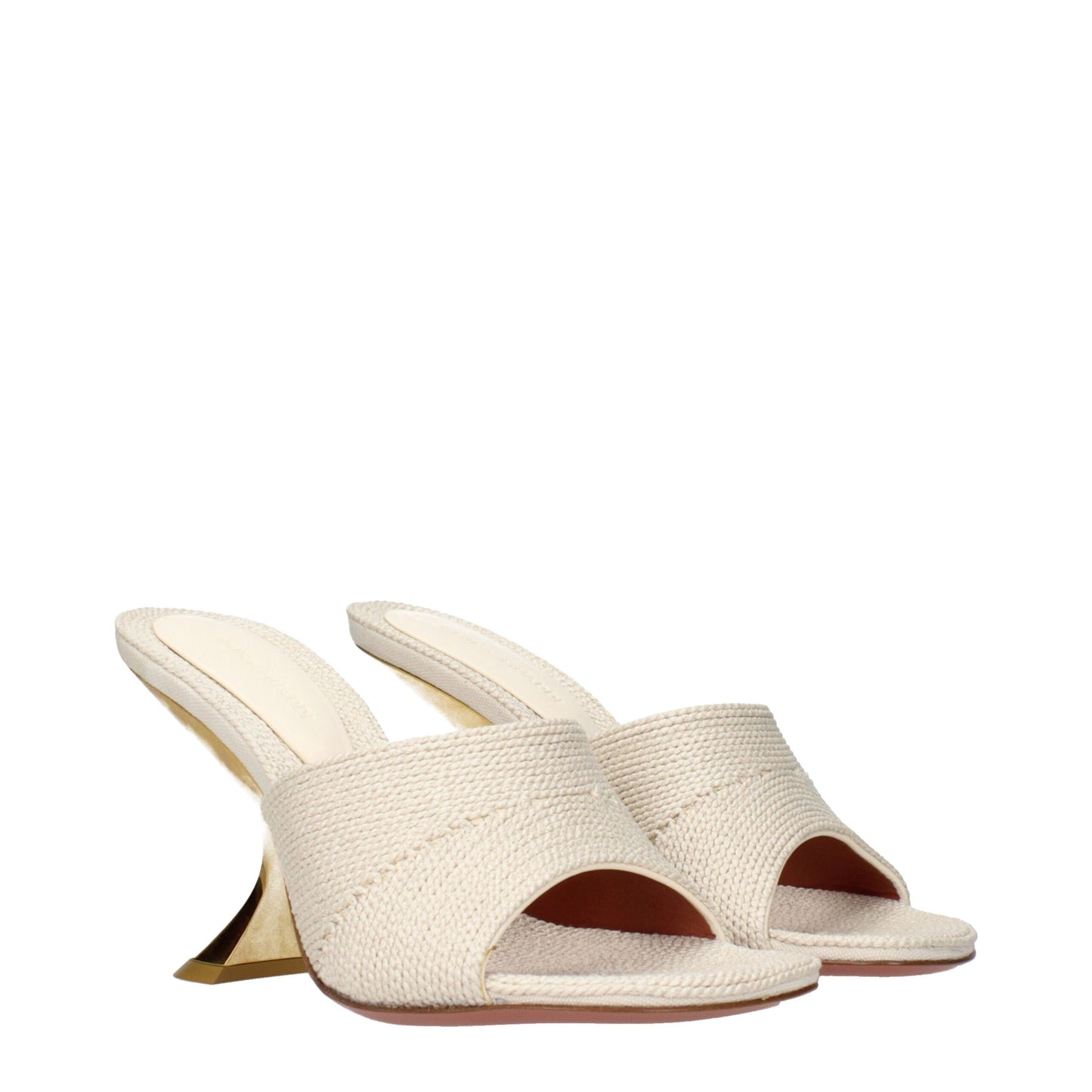Sandales-nu-pieds en tissu beige Amina Muaddi