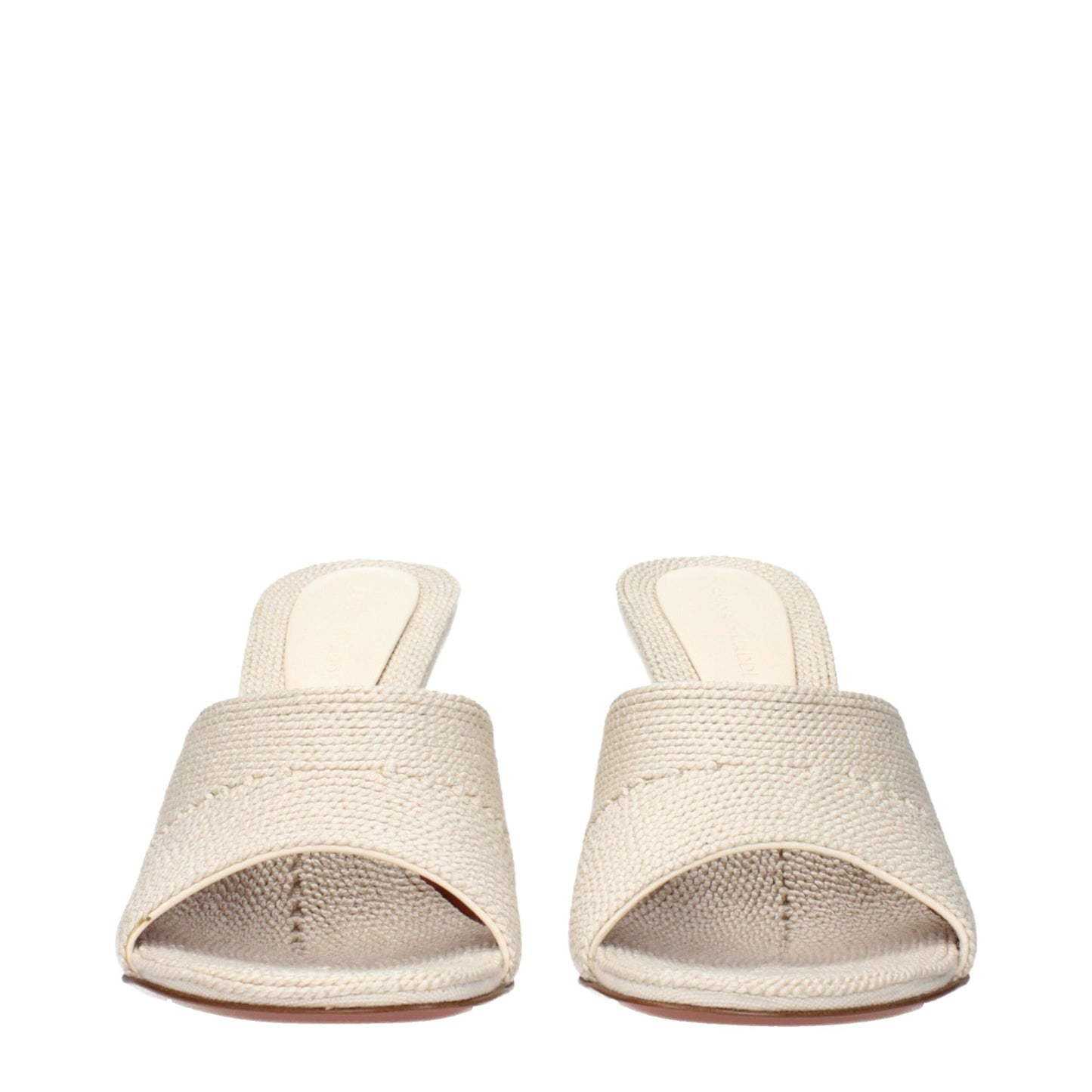 Sandales-nu-pieds en tissu beige Amina Muaddi