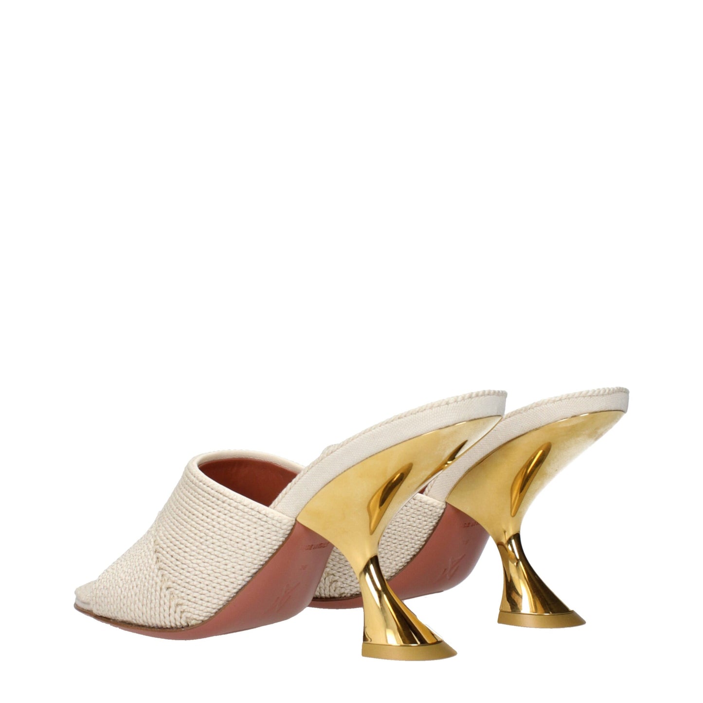 Sandales-nu-pieds en tissu beige Amina Muaddi