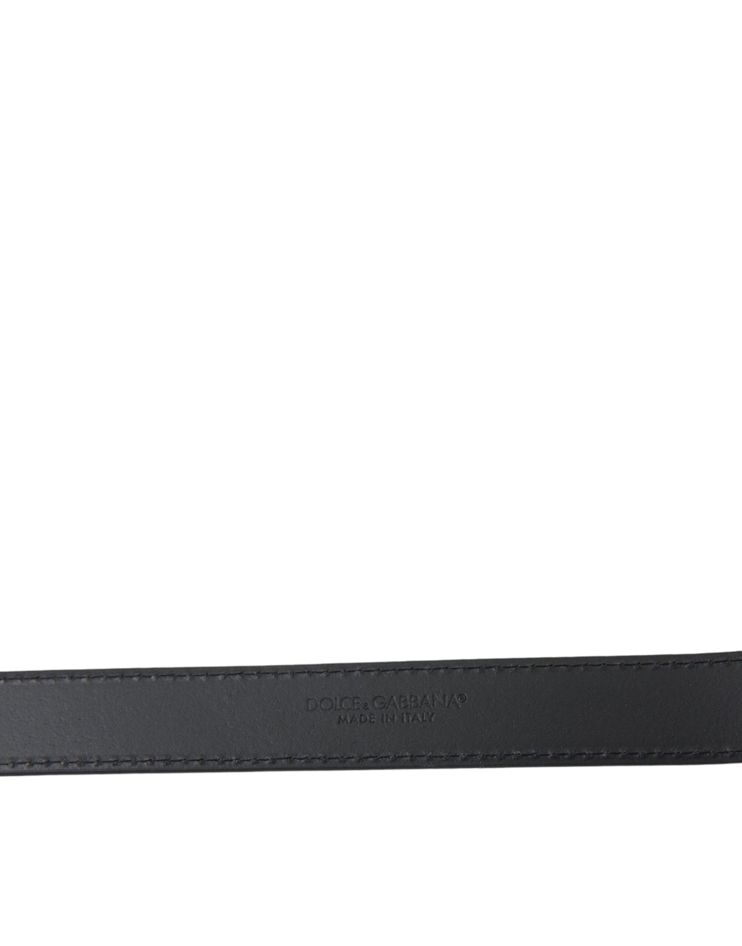 Ceinture Dolce & Gabbana en cuir noir avec boucle en métal argenté pour homme