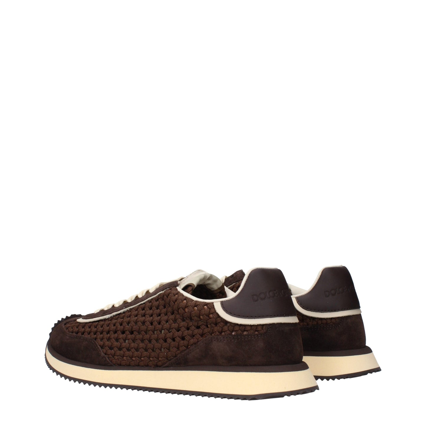 Baskets basses en tissu marron de Dolce & Gabbana