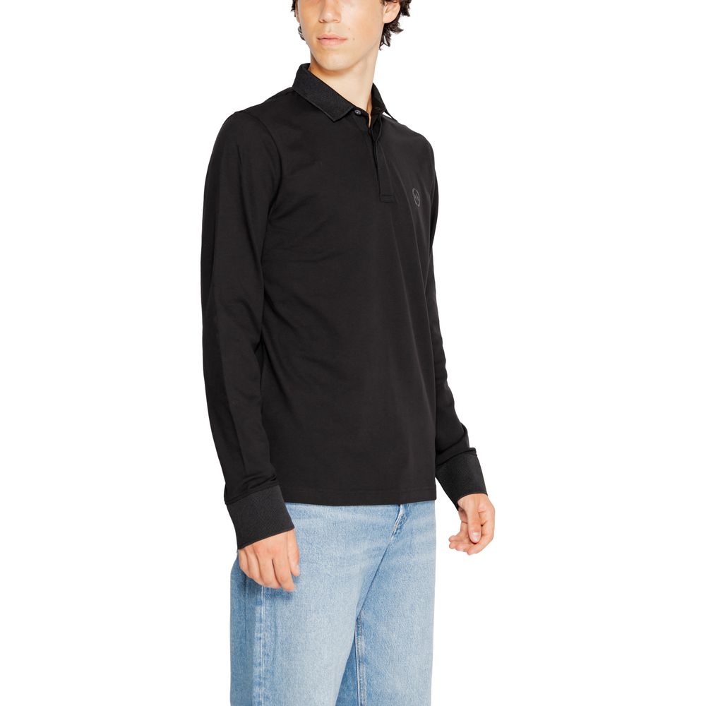 Armani Exchange Zwart Katoenen T-shirt met Lange Mouwen