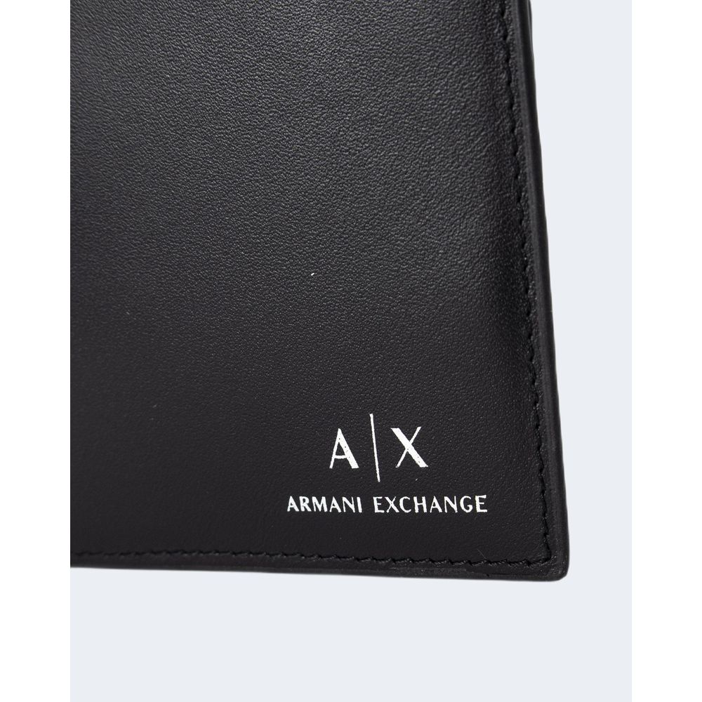 Armani Exchange Zwarte Lederen Portemonnee