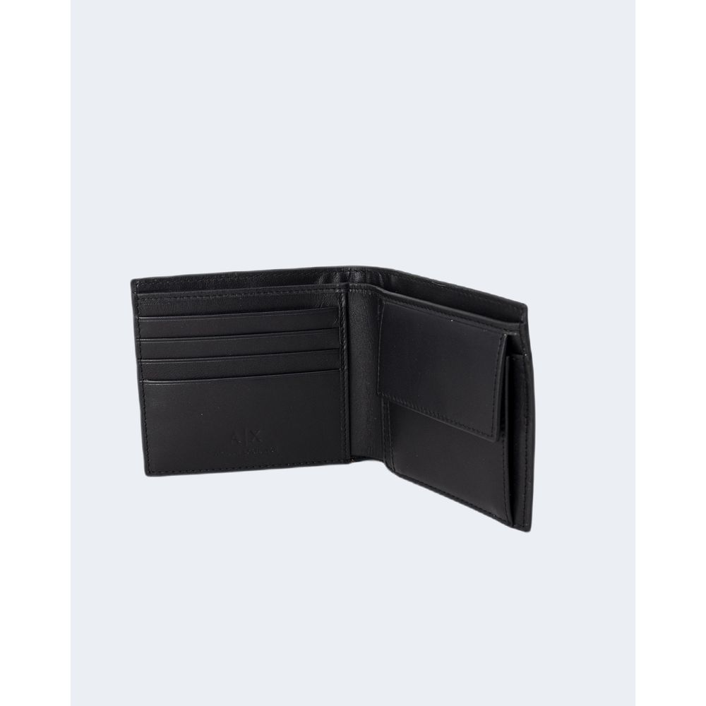 Armani Exchange Zwarte Lederen Portemonnee