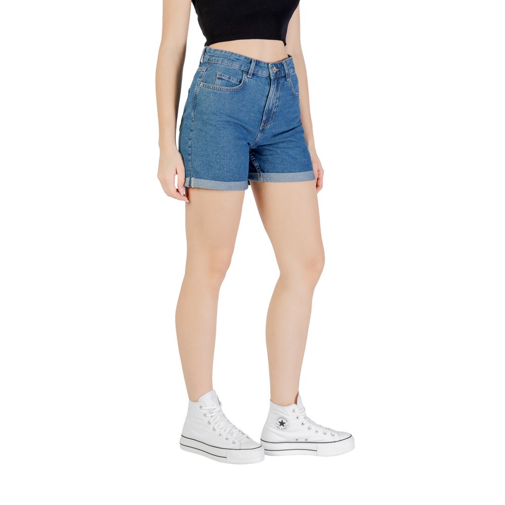 Short en coton bleu uniquement