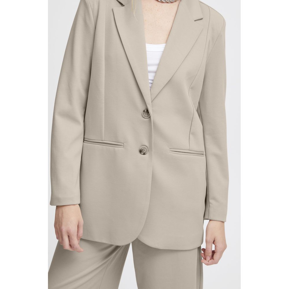 Blazer ICHI en polyester recyclé beige
