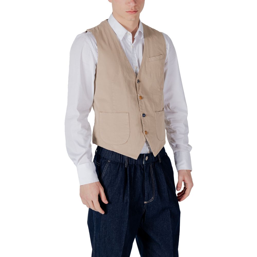 Gilet en coton beige de Gianni Lupo