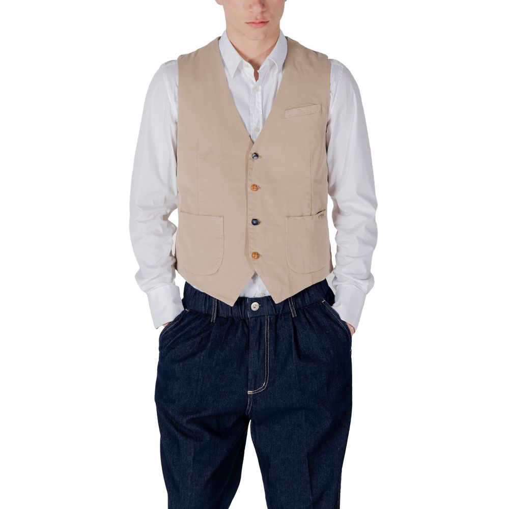 Gilet en coton beige de Gianni Lupo