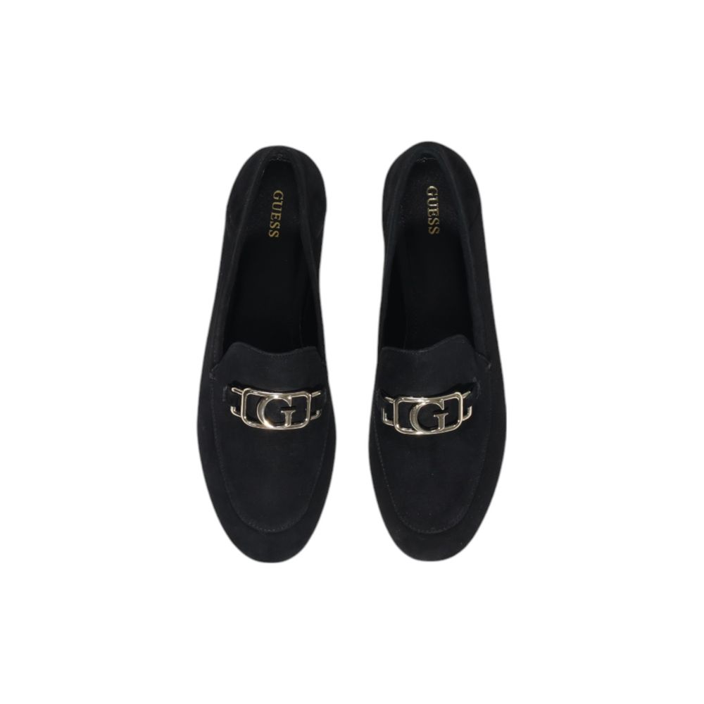 Guess, plateforme en cuir noir