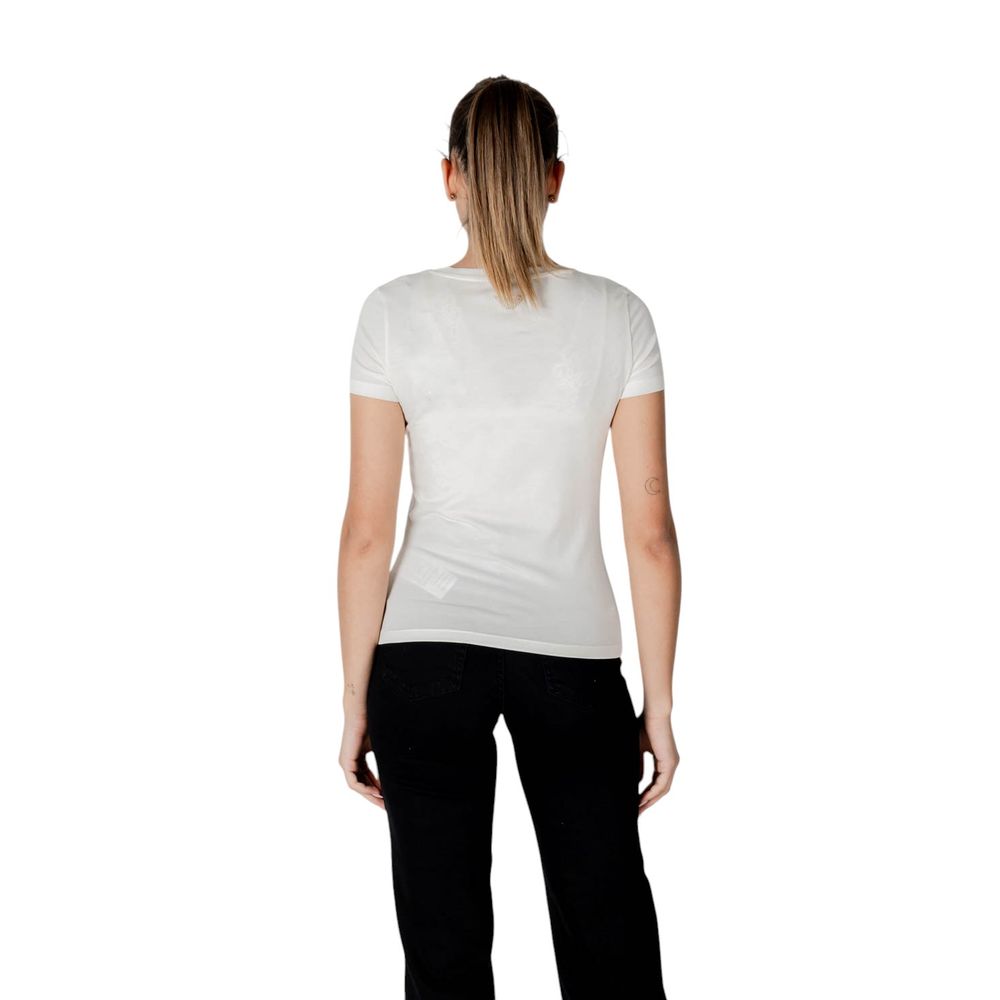 T-shirt en modal crème EA7 Emporio Armani