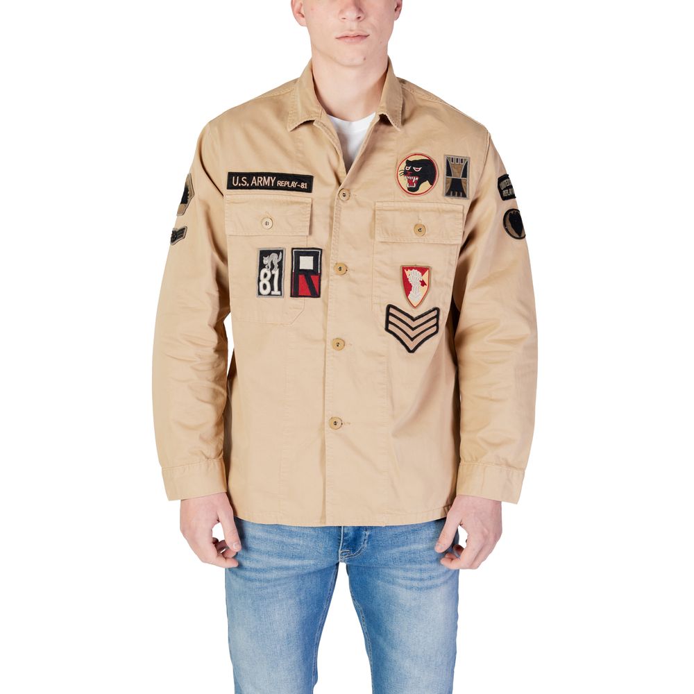 Chemise en coton beige Replay