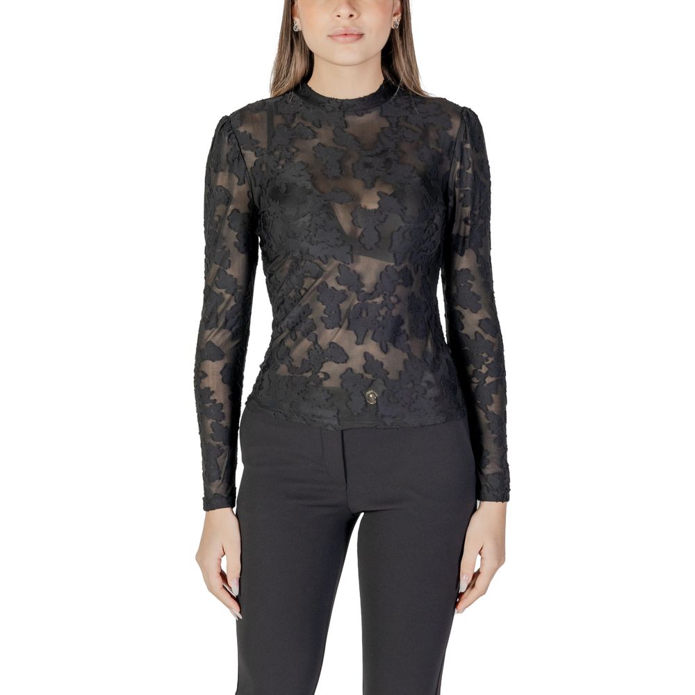 Morgan De Toi, chemise à manches longues en polyester noir.