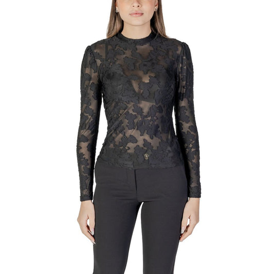 Morgan De Toi, chemise à manches longues en polyester noir.