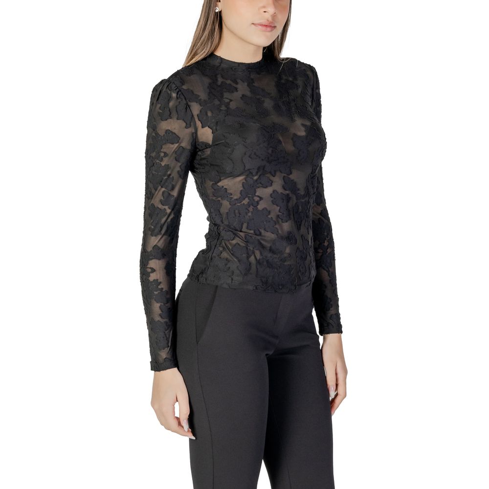 Morgan De Toi, chemise à manches longues en polyester noir.