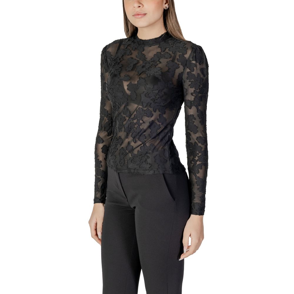Morgan De Toi, chemise à manches longues en polyester noir.