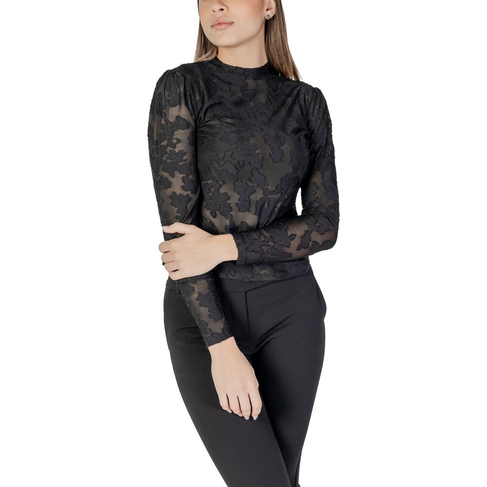 Morgan De Toi, chemise à manches longues en polyester noir.