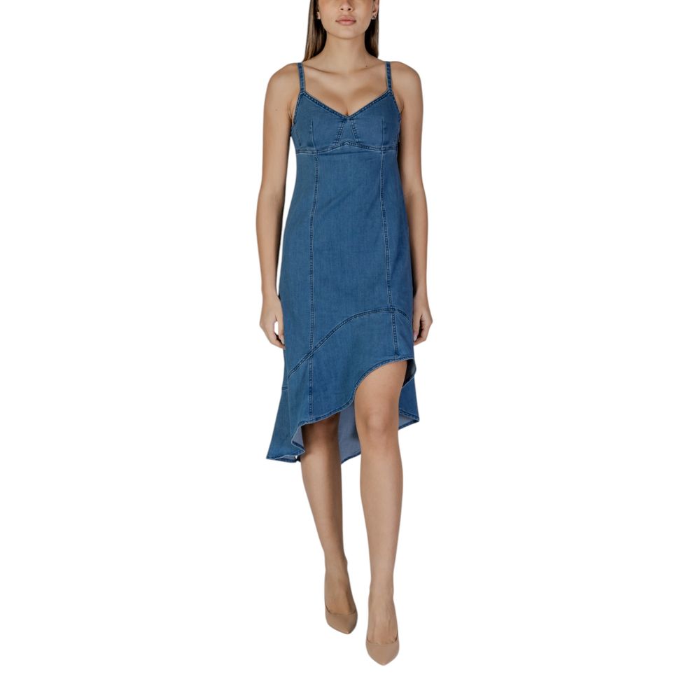Desigual Blauwe Katoenen Lange Jurk