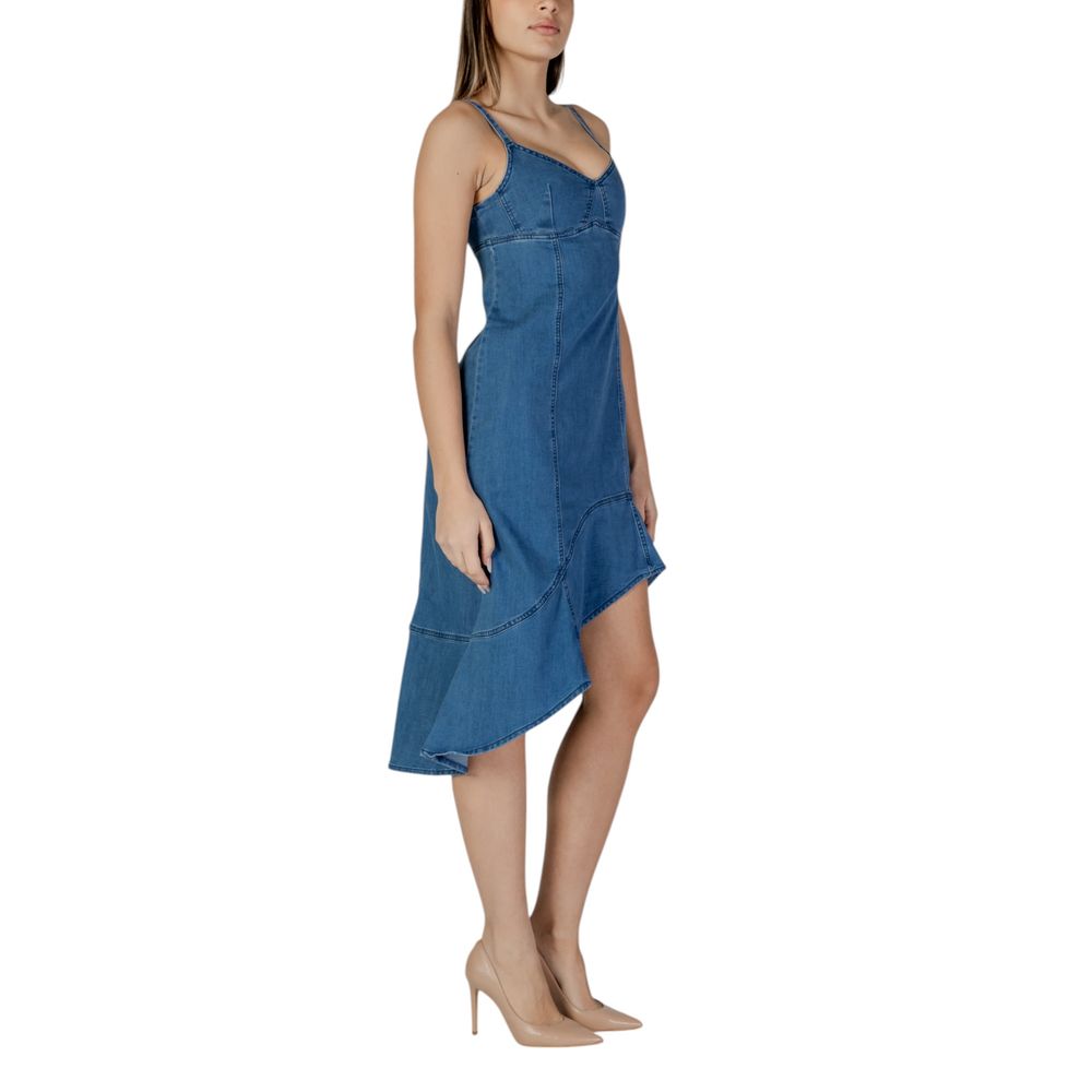 Desigual Blauwe Katoenen Lange Jurk