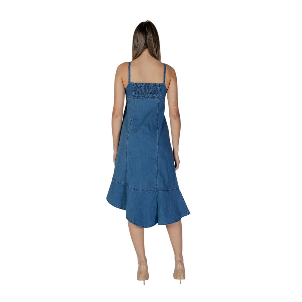 Desigual Blauwe Katoenen Lange Jurk