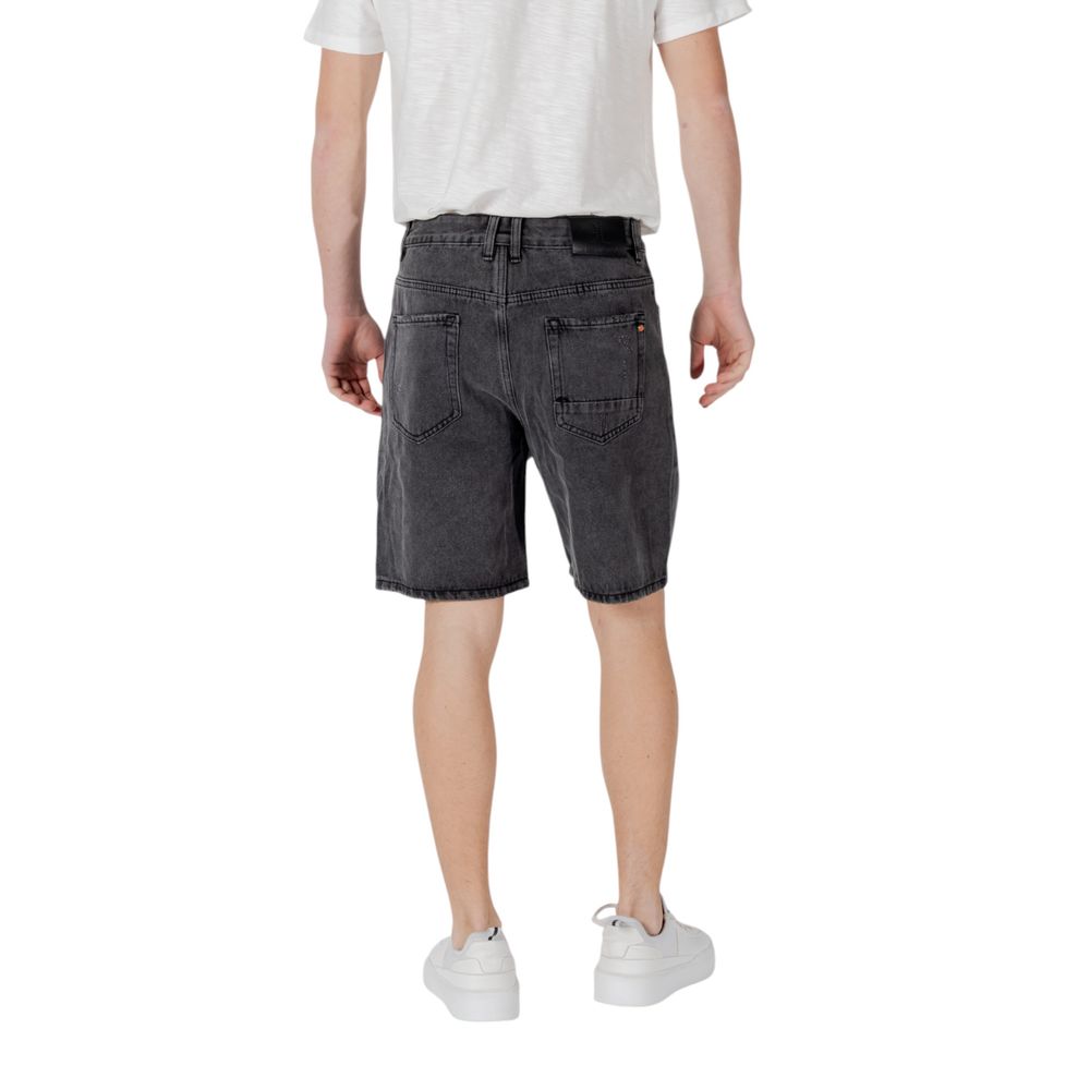 Gianni Lupo Black Cotton Bermuda