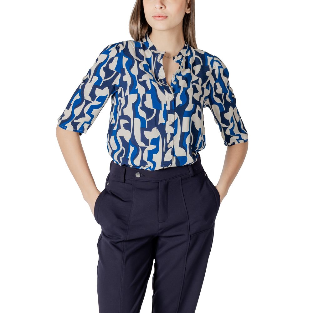ICHI Blauwe Blouse van Viscose