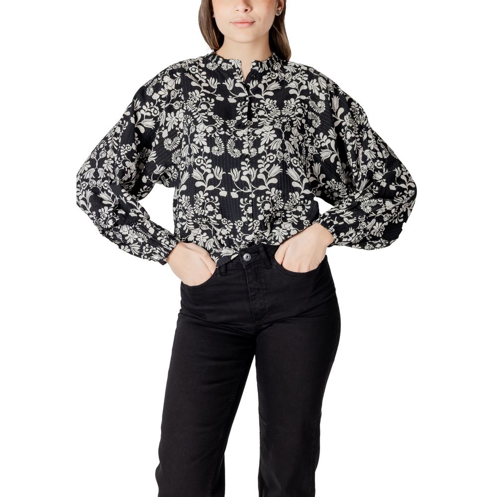 ICHI Blouse van zwarte viscose