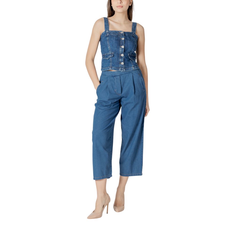 ICHI Blauwe Katoenen Jeans Denim