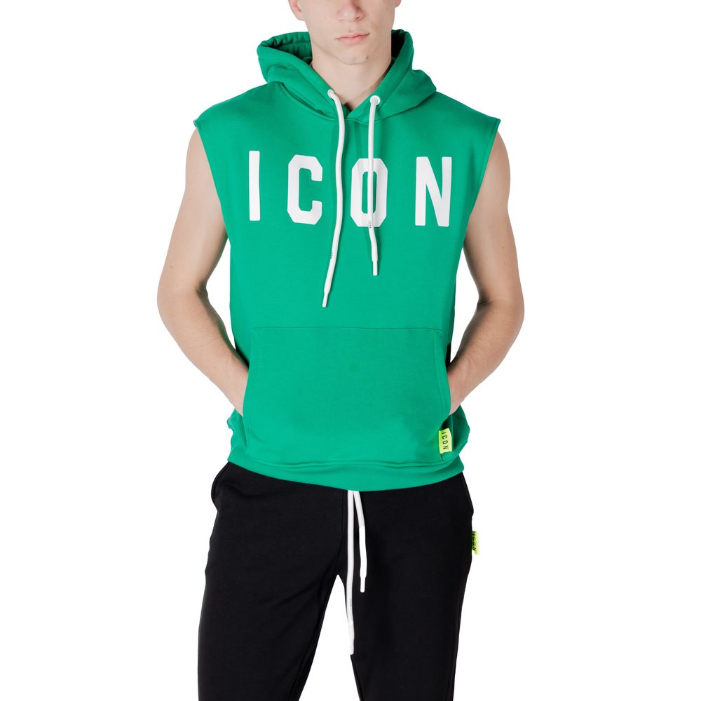 Sweat à capuche en coton vert Icon