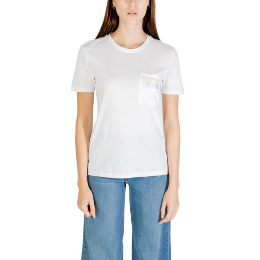 Alleen wit biologisch katoenen T-shirt
