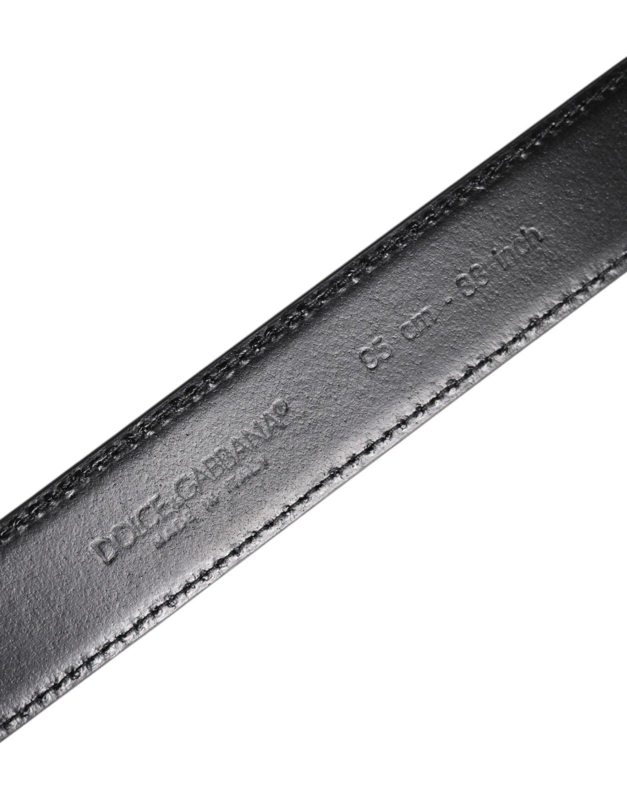 Dolce & Gabbana Zwarte Kalfsleren Zilveren Metalen Gesp Riem