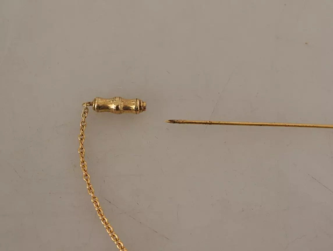 Dolce & Gabbana Broche van 925 sterling zilver met gouden details en kristallen ketting.