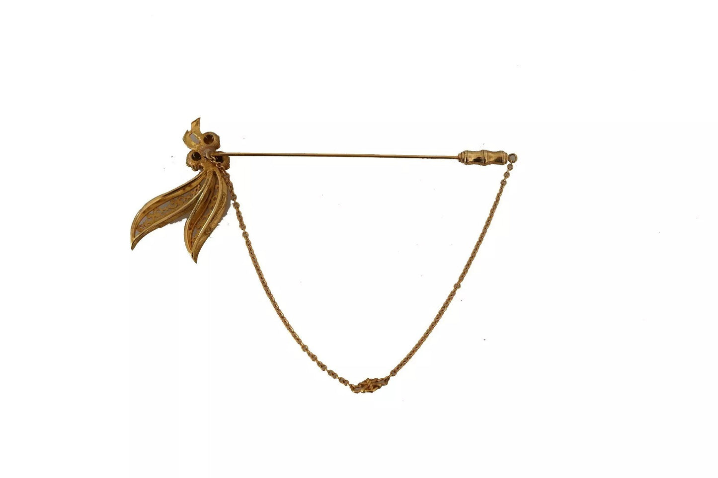 Dolce & Gabbana Broche van 925 sterling zilver met gouden details en kristallen ketting.