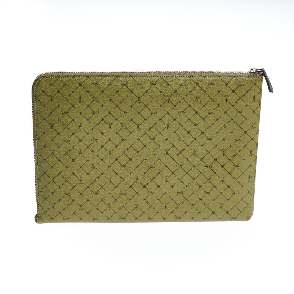Pochette homme en cuir vert de Trussardi