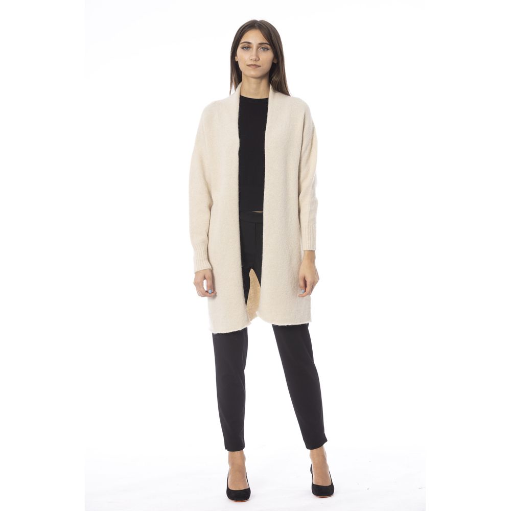 Alpha Studio Witte Alpaca Dames Cardigan