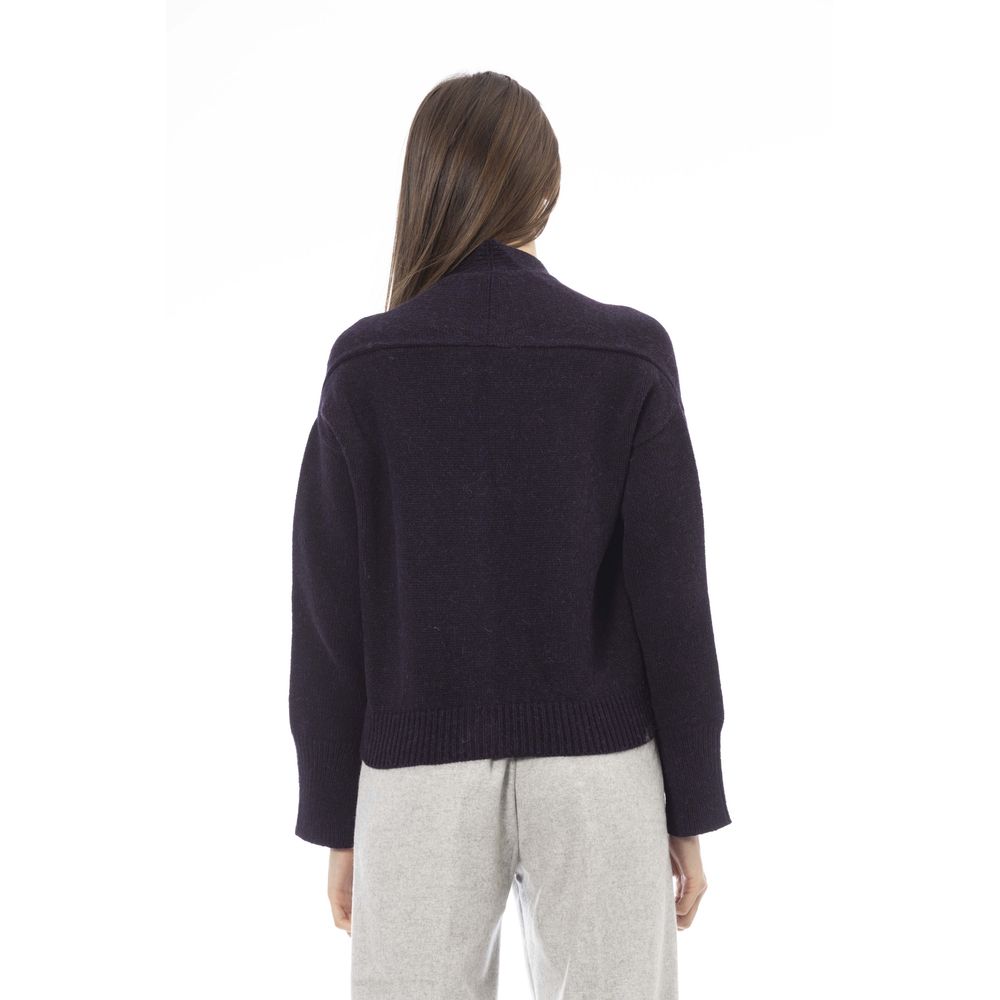 Alpha Studio paarse merinowollen cardigan