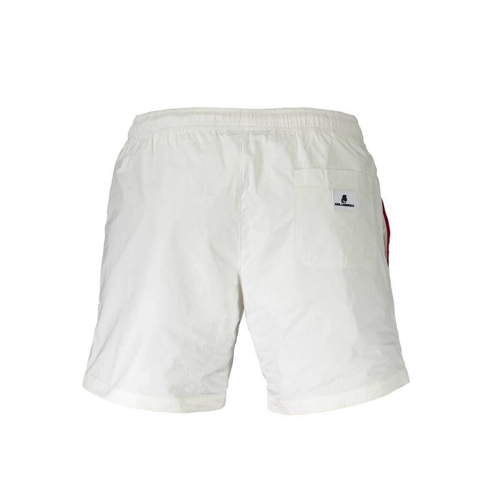 Maillot de bain blanc en polyester de Karl Lagerfeld