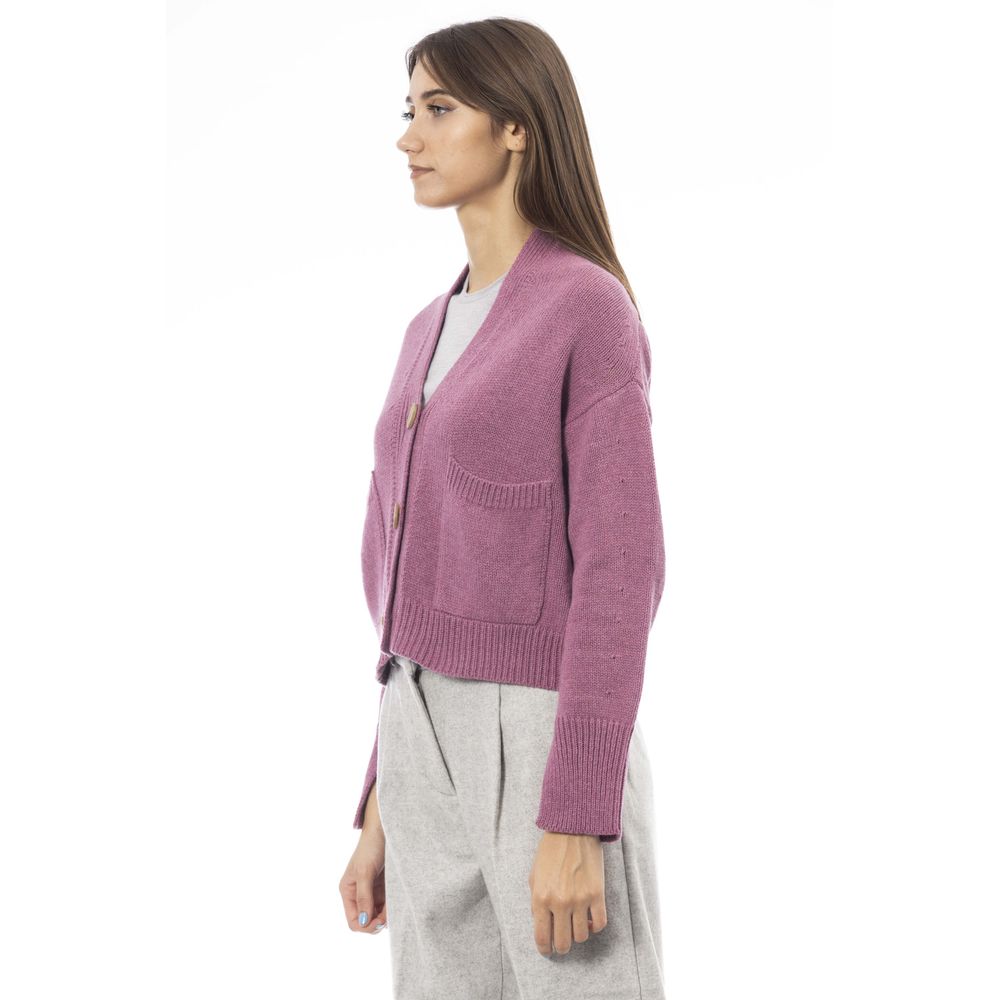 Alpha Studio Cardigan pour femme en laine mérinos multicolore