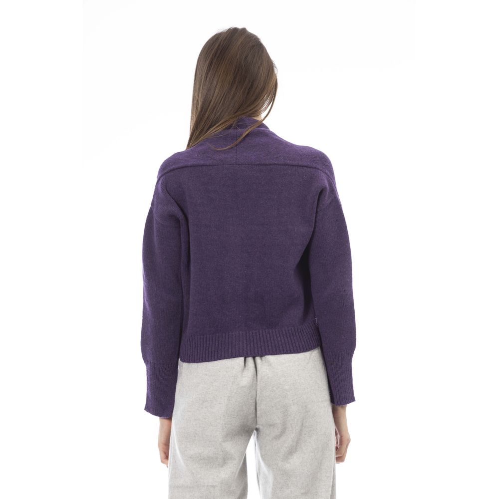 Gilet en laine mérinos violet Alpha Studio