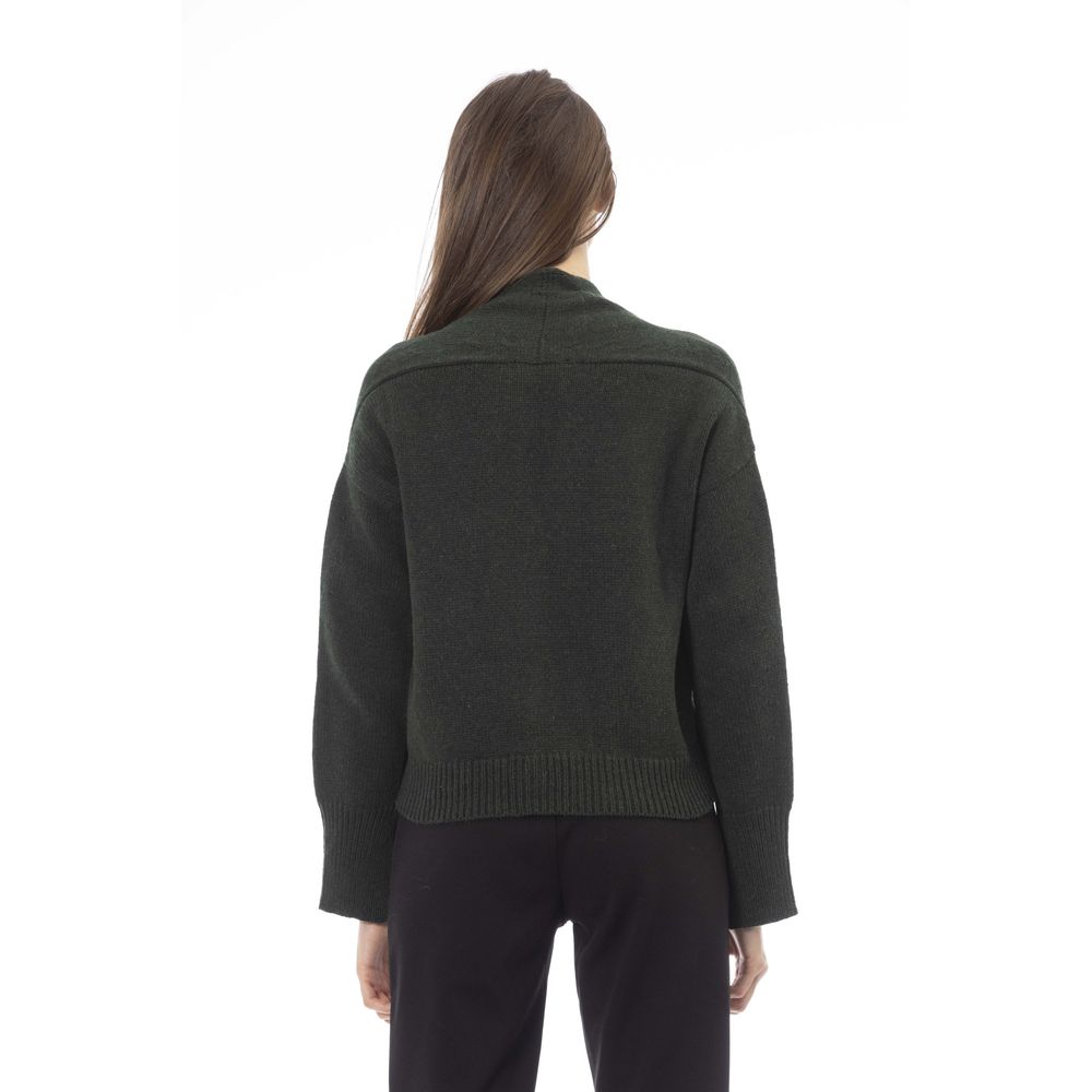 Alpha Studio Cardigan en laine mérinos grise pour femme