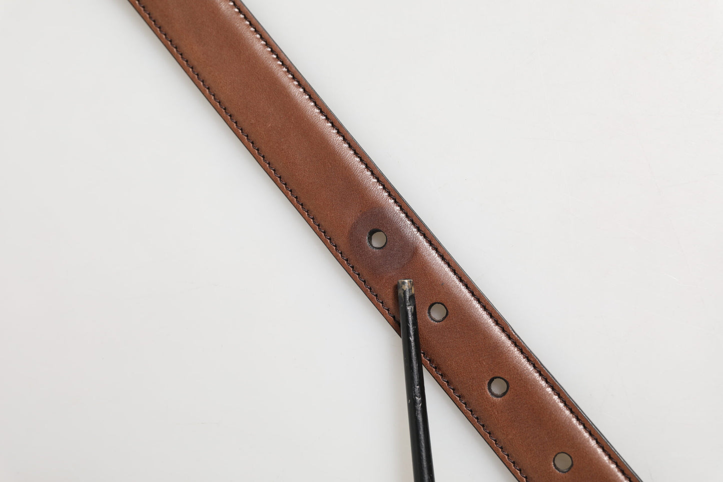 Dolce & Gabbana leren riem in donkerbruin met antiek zilveren gesp