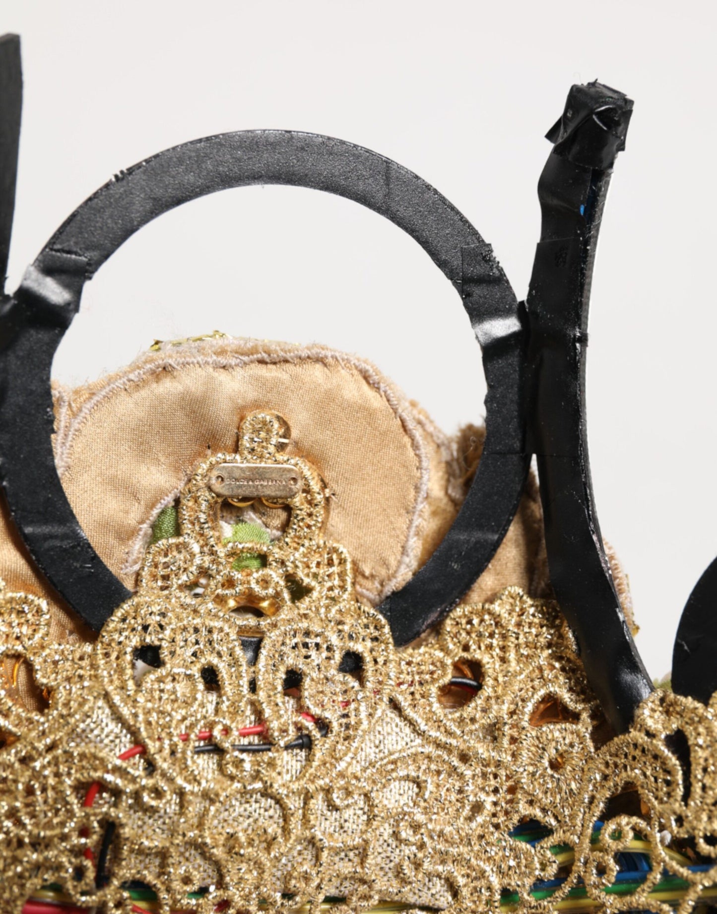 Dolce & Gabbana gouden koperen hoofdband met kristallen versieringen, kroon, diadeem, tiara
