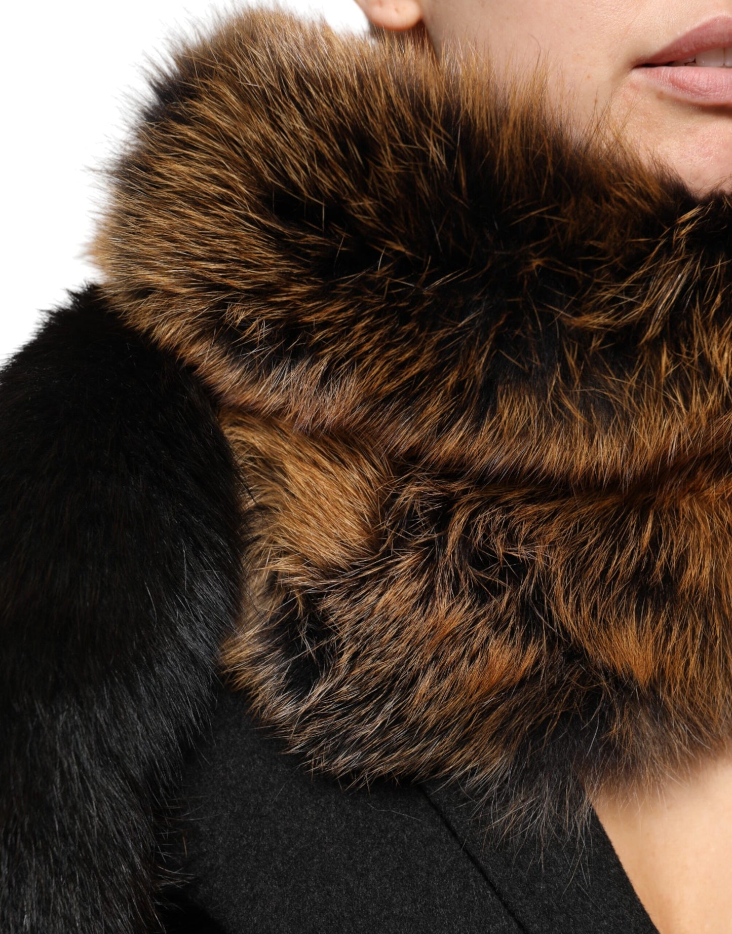 Dolce & Gabbana Bruine Rode Vosvacht Cashmere Nekwarmer Sjaal