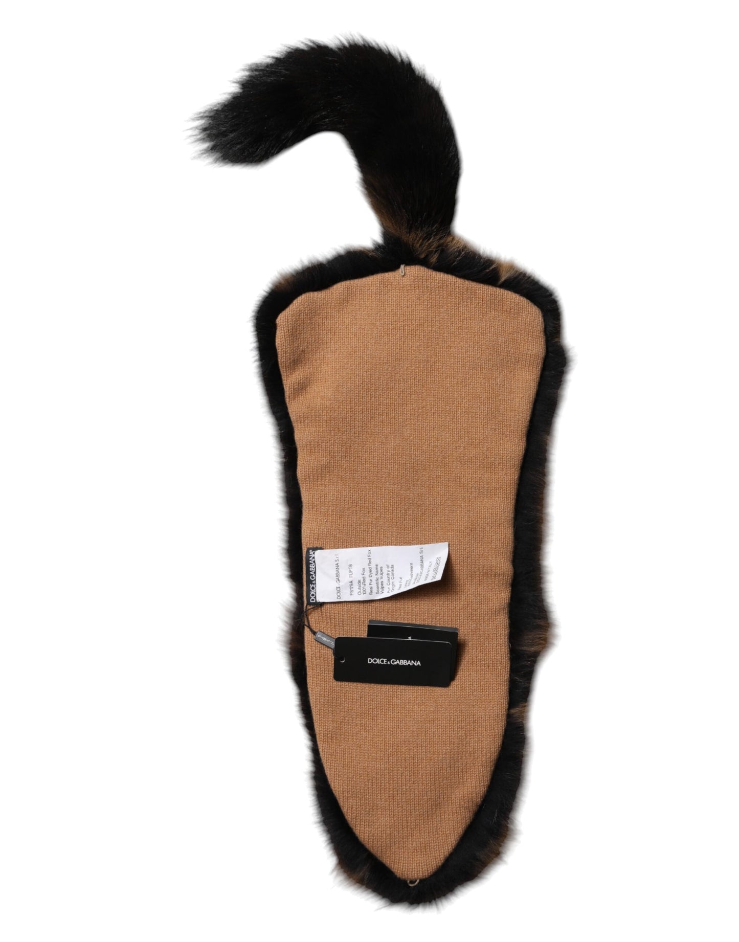 Dolce & Gabbana Bruine Rode Vosvacht Cashmere Nekwarmer Sjaal