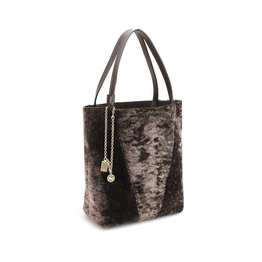 Sac cabas Chloé Spin en peau de mouton retournée