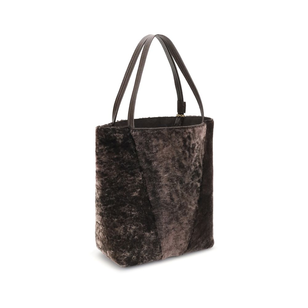 Sac cabas Chloé Spin en peau de mouton retournée