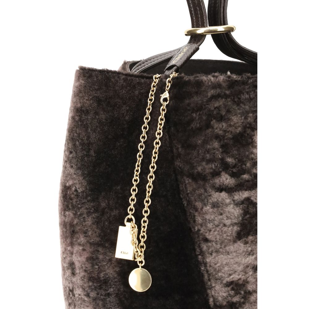 Sac cabas Chloé Spin en peau de mouton retournée
